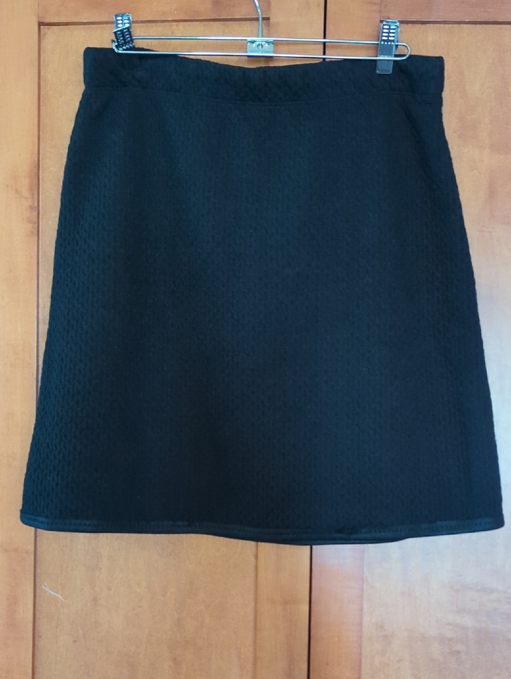 New Max Studio Black Textured A-Line Pull On Skirt Medium